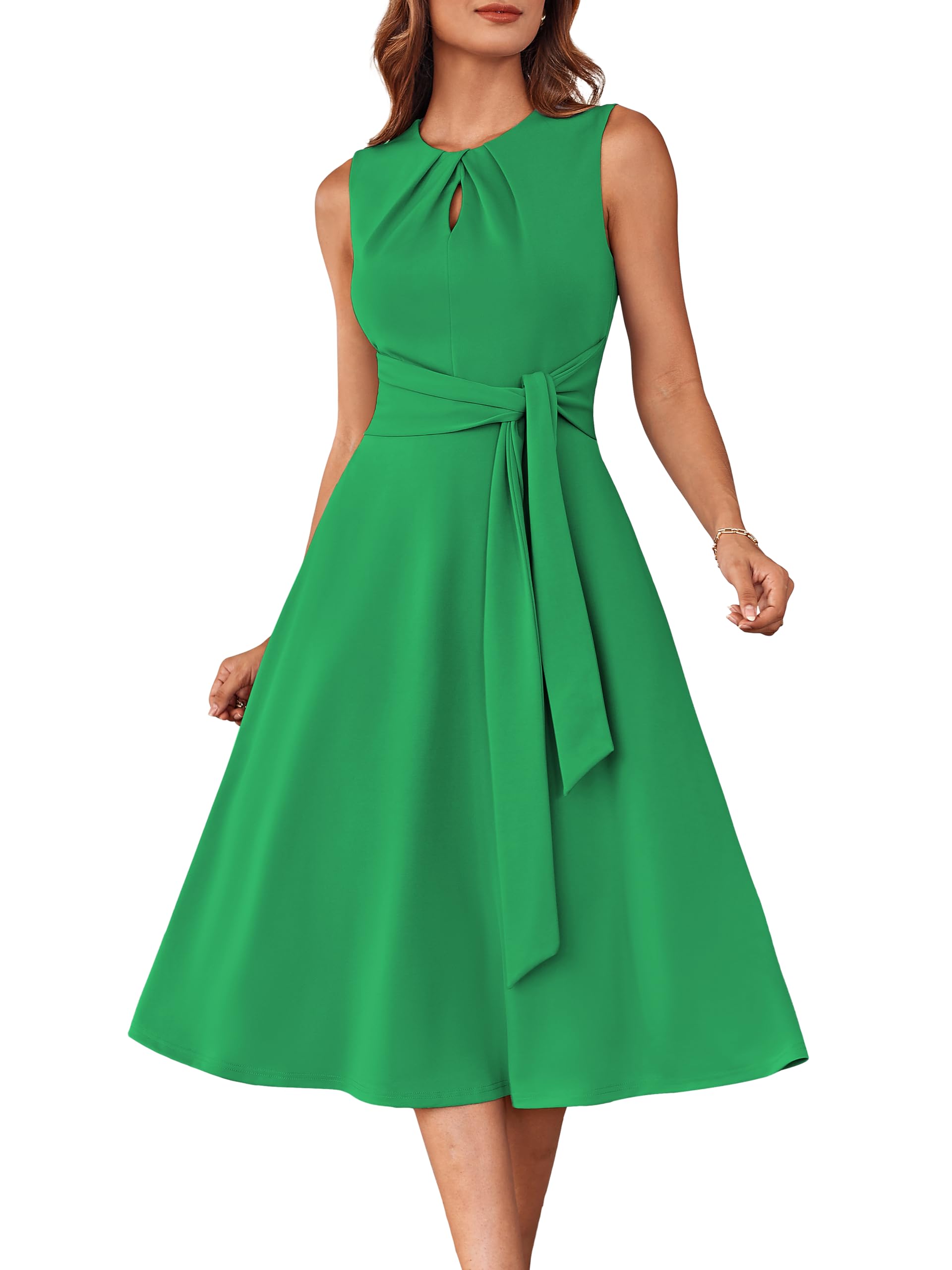 Grace Karin Women's 2025 Summer Work Dress Sleeveless Tie Waist Elegant Midi Party Cocktail Dresses
| Grace Karin Women