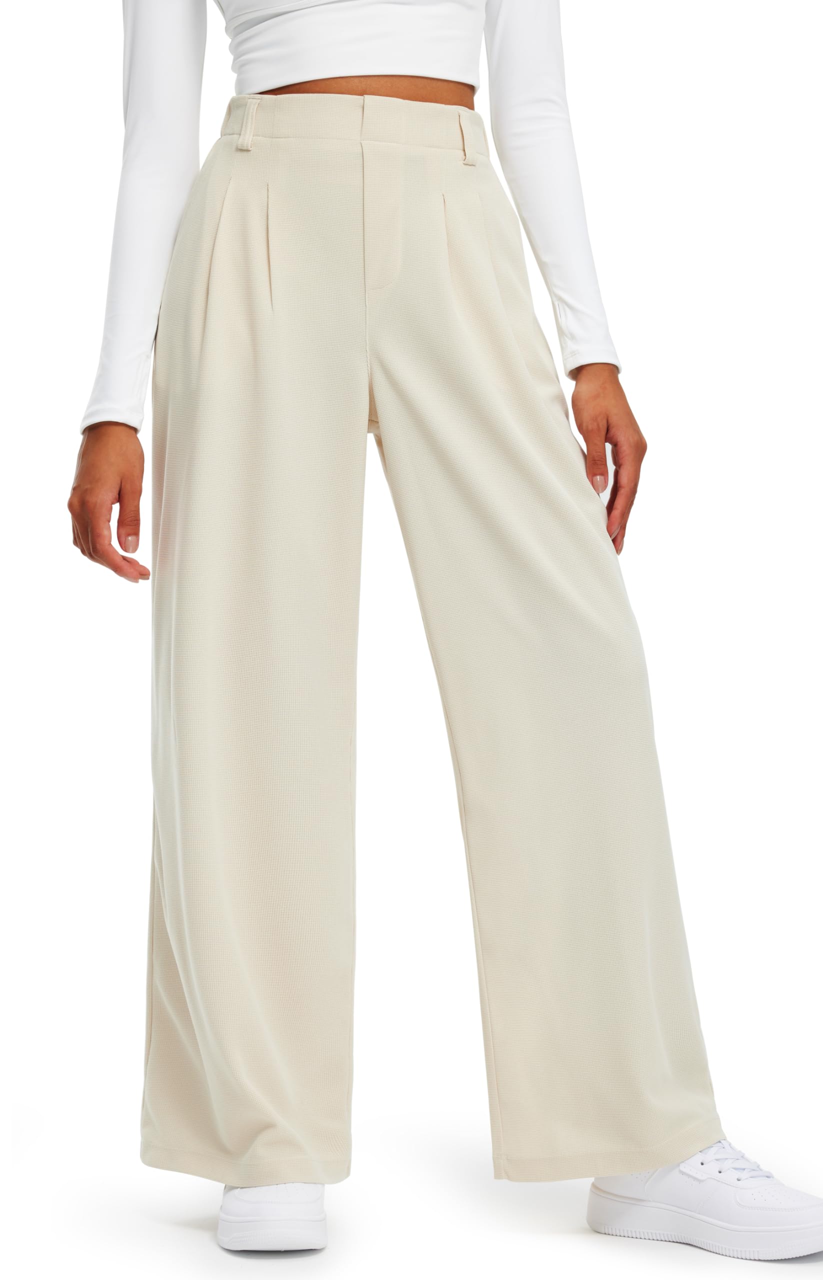 Libin Women's High Waisted Wide Leg Pants Global Recycled Standard for Business and Casual Wear with Pockets  
Libin Wom